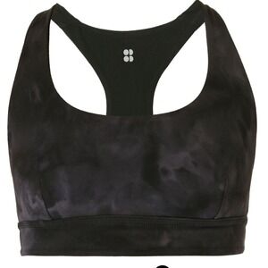 NEW Sweaty Betty Super Soft Reversible Yoga Bra‎ Black / Tie-dye size X-Small